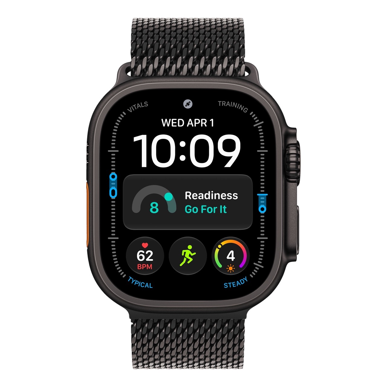 Apple Watch Ultra 4 - 49mm, Black Titanium (Titanium Milanese Loop)