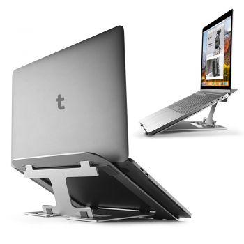 Đế Tản Nhiệt Tomtoc (USA) Alumium Foldable for Ipad/Macbook & Another Talet /Laptop 11'' - 15,6'' (Silver)