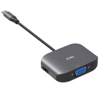 Bộ chuyển đổi JCPAL Linx USB-C to VGA 3 in 1