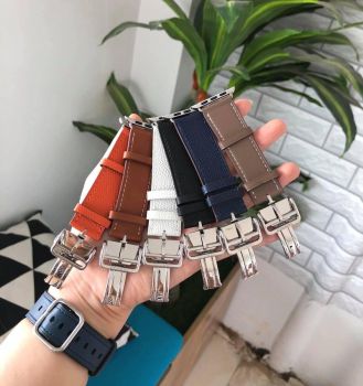 Dây da thay thế Apple Watch khoá bướm-đen-size 44/42mm