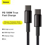 Cáp sạc nhanh C to C (100W) Baseus Tungsten Gold Fast Charging Data Cable - 1m/2m