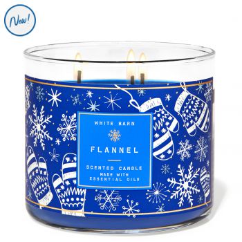 Nến thơm Bath & Body Works Flannel 411g, 3 bấc