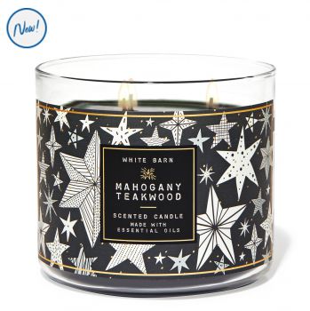 Nến thơm Bath & Body Works Mahogany Teakwood, 411g, 3 bấc