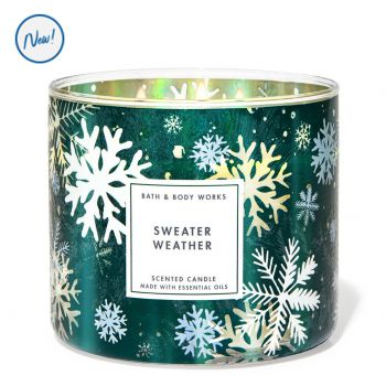 Nến thơm Bath & Body Works Sweater Weather, 411g, 3 bấc