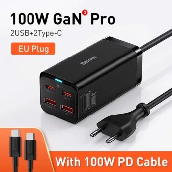 Bộ Sạc Nhanh Baseus 100W GaN3 Pro Desktop Fast Charger 4 in 1 (Quick-Charge-4.0-QC-3.0-PD-AFC)