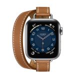 Apple Watch Series 6 Hermès GPS + Cellular, 40mm Silver Stainless Steel Case with Attelage Double Tour