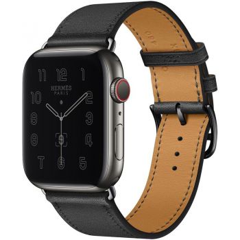 Apple Watch Series 6 Hermès GPS + Cellular, 44mm Space Black Stainless Steel Case with Single Tour