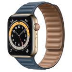 Apple Watch Series 6 GPS + Cellular, 44mm Gold Stainless Steel with Leather Link