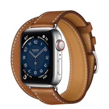 Apple Watch Series 6 Hermès GPS + Cellular, 40mm Silver Stainless Steel Case with Double Tour