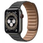Apple Watch Series 6 Edition GPS + Cellular, 44mm Space Black Titanium Case with Leather Link