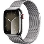 Apple Watch Series 9 GPS + Cellular, Silver Stainless Steel w/ Milanese Loop