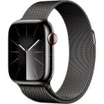 Apple Watch Series 9 GPS + Cellular, Graphite Stainless Steel w/ Milanese Loop