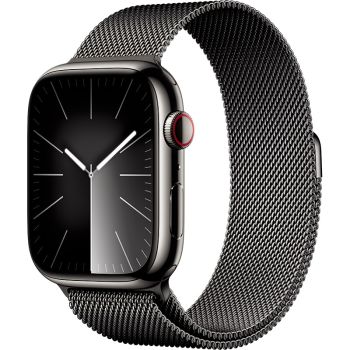 Apple Watch Series 9 GPS + Cellular, Silver Stainless Steel w/ Milanese Loop