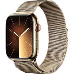 Apple Watch Series 9 GPS + Cellular, Gold Stainless Steel w/ Milanese Loop