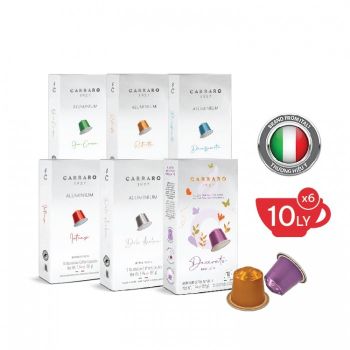 Combo 6 hộp cà phê viên nén nhôm Carraro (Mix)