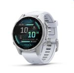 Garmin Fenix 8 AMOLED (43MM) - Silver with Whitestone Silicone Band