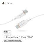 Dây cáp Mazer Infinite.LINK 3 PD60W USB-C to USB-C 2M cable (Flex, Silicone)