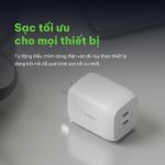 Cục sạc nhanh Belkin 65W, 2 cổng USB-C, PD 3.0 PPS GaN