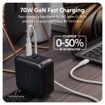 Cục sạc HyperJuice 70W USB-C GaN Travel Charger with 3 Ports