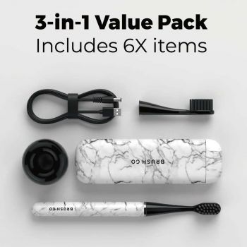 Bàn chải điện Mipow Brushgo Slimpro i4 Special Edition with Ceramic Holder CI-900S - Carrara