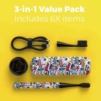 Bàn chải điện Mipow Brushgo Slimpro i4 Special Edition with Ceramic Holder CI-900S - Graffiti