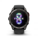 Garmin Fenix 8 MicroLED (51MM) - Sapphire, Carbon Gray DLC Titanium with Black/Pebble Gray Silicone Band