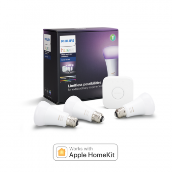 Bộ 3 bóng đèn Philips Hue White and Color Ambiance Starter Kit A60 E27