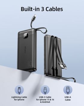 Sạc dự phòng Innostyle PowerGo MultiCharge 10000mAh – IP20MC, kèm 3 cáp