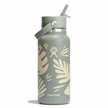 Bình giữ nhiệt Hydro Flask Wide Flex Straw Cap 32 OZ (946ml) - Botanical Bliss Agave (Limited Edition)