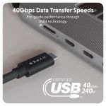 Cáp USB4 HyperDrive 1.2m Braided Performance USB-C TO USB-C