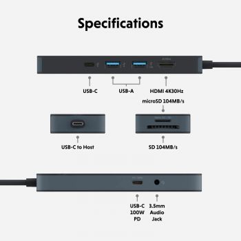 Bộ chuyển đổi HyperDrive Flex 8 ports USB-C Hub