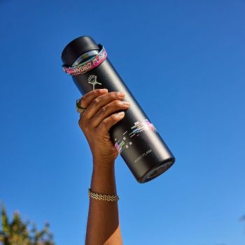 Bình giữ nhiệt Hydro Flask Wide Flex Straw Cap 24 OZ (710ml) - Glitch Black (Limited Edition)
