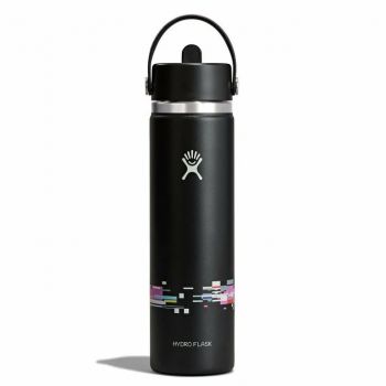 Bình giữ nhiệt Hydro Flask Wide Flex Straw Cap 24 OZ (710ml) - Glitch Black (Limited Edition)