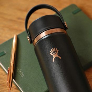 Bình giữ nhiệt Hydro Flask Wide Flex Straw Cap 24 OZ (710ml) - Black ARC (Limited Edition)