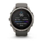Garmin Fenix 9 Pro - Solar, Titanium, 51mm (Pebble Gray/Silver Gray Silicone Band)