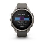 Garmin Fenix 9 Pro - Solar, Titanium, 47mm (Pebble Gray/Silver Gray Silicone Band)