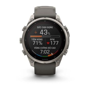Garmin Fenix 9 Pro - Solar, Titanium, 47mm (Pebble Gray/Silver Gray Silicone Band)