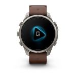 Garmin Fenix 9 Pro – Titanium, 47mm (Pebble Gray/Walnut Leather Band)
