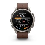 Garmin Fenix 9 Pro – Titanium, 47mm (Pebble Gray/Walnut Leather Band)