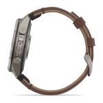 Garmin Fenix 9 Pro – Titanium, 47mm (Pebble Gray/Walnut Leather Band)