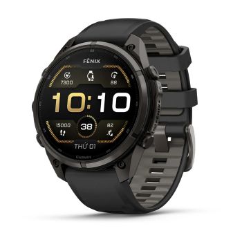 Garmin Fenix 9 Pro – Titanium, 47mm (Black/Pebble Gray Band)