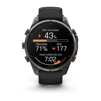 Garmin Fenix 9 Pro – Titanium, 47mm (Black/Pebble Gray Band)