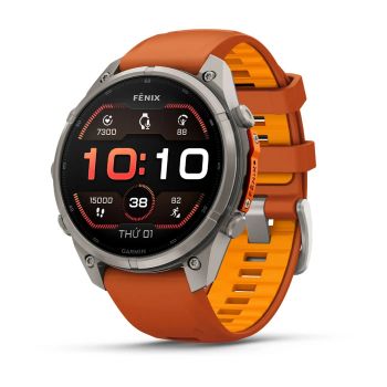 Garmin Fenix 9 Pro – Titanium, 47mm (Autumn Orange/Spark Orange Band)