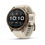 Garmin Fenix 9 Pro – Titanium, 43mm (Cream/Fog Gray Band)