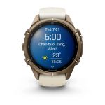 Garmin Fenix 9 Pro – Titanium, 43mm (Cream/Fog Gray Band)