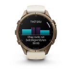 Garmin Fenix 9 Pro – Titanium, 43mm (Cream/Fog Gray Band)