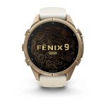 Garmin Fenix 9 Pro – Titanium, 43mm (Cream/Fog Gray Band)