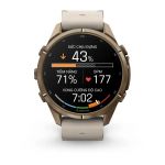 Garmin fēnix 9 Pro – Titanium, 43mm (Autumn Gold/Bone Leather Band)