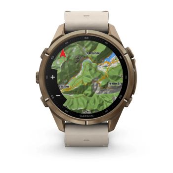 Garmin fēnix 9 Pro – Titanium, 43mm (Autumn Gold/Bone Leather Band)
