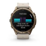 Garmin fēnix 9 Pro – Titanium, 43mm (Autumn Gold/Bone Leather Band)
